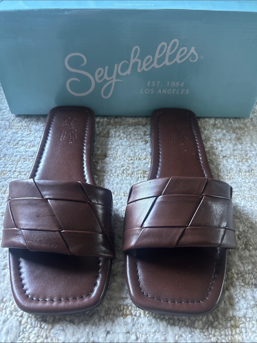 Seychelles Portland Woven Slide Sandals in Tan